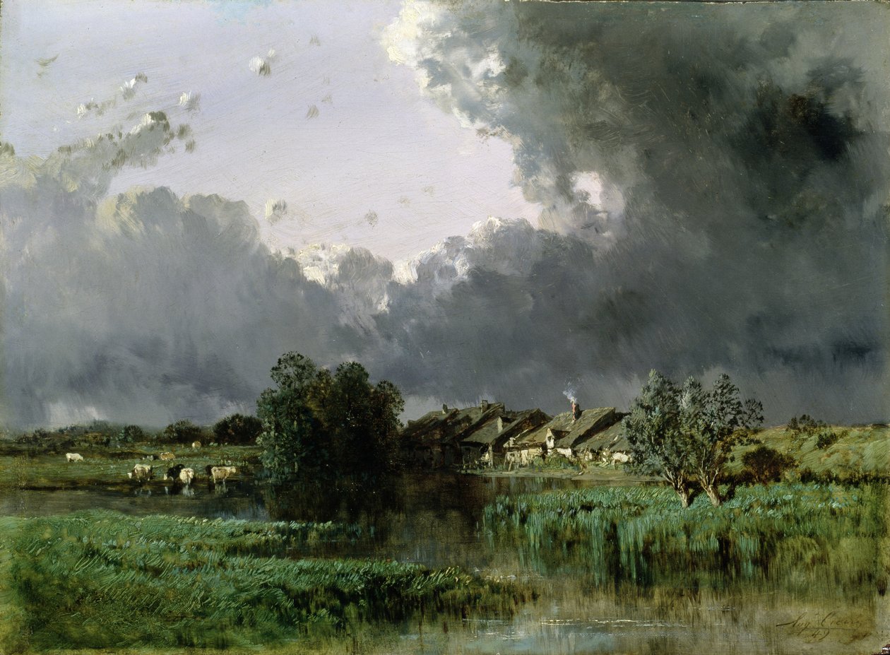Hamlet lammen rannalla, 1849 tekijältä Eugene Ciceri