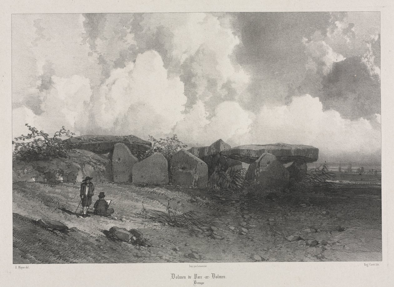 Kuvankauniita ja romanttisia matkoja muinaisessa Ranskassa: Bretagne, n. 1845. tekijältä Eugene Ciceri