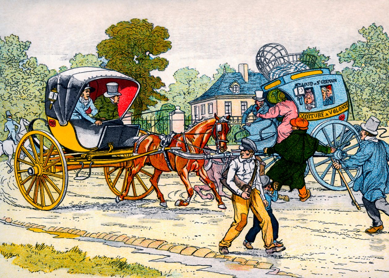 Cabrioletti ja coucou-vaunu vuonna 1885 tekijältä Eugene Courboin