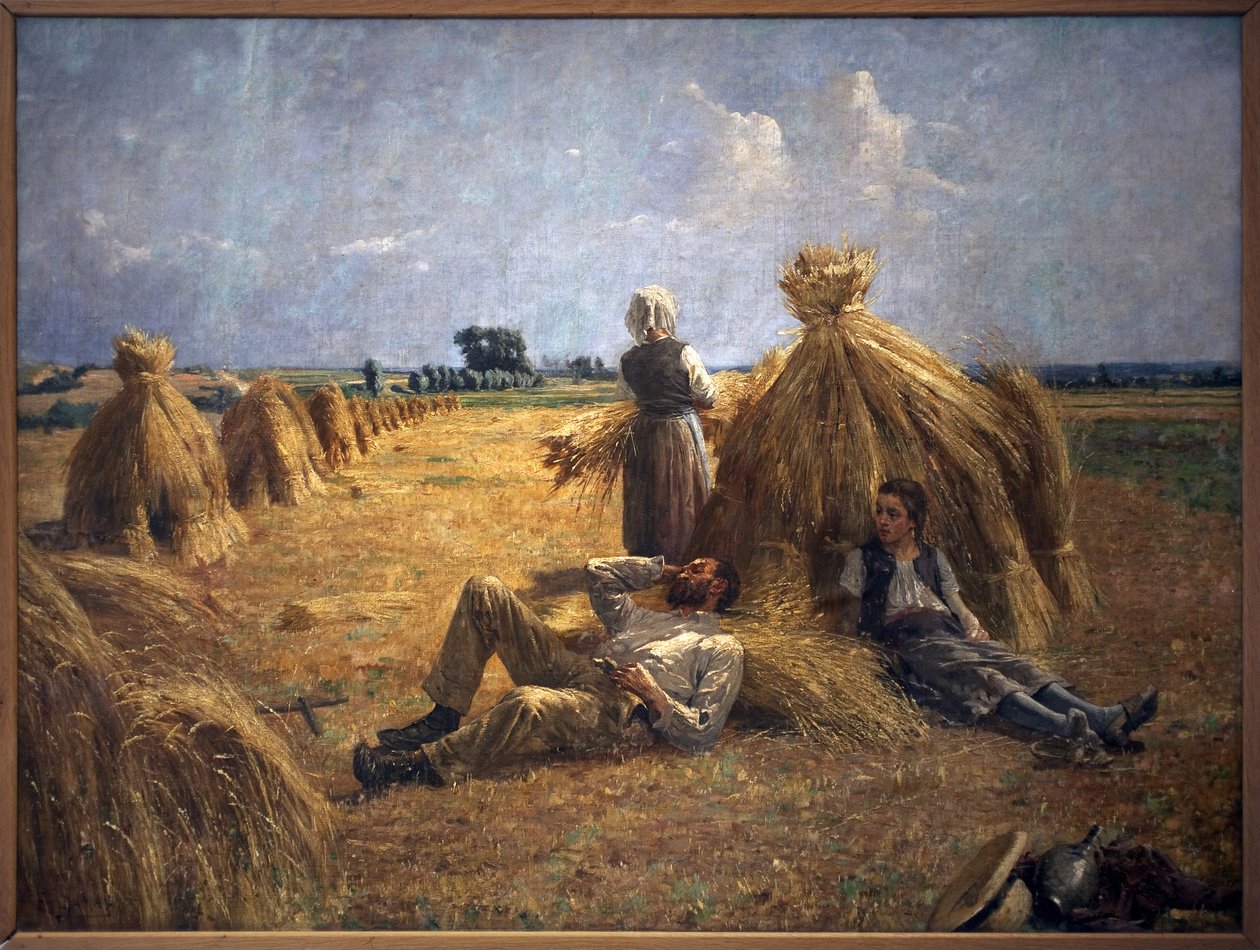 Keskipäivä. Eugene Damascuksen (1844-1899) maalaus öljy kankaalle tekijältä Eugene Damas