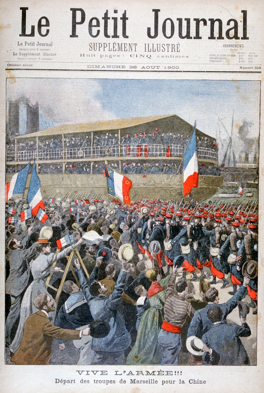 Ranskan joukot lähdössä Kiinaan, 1900 tekijältä Eugene Damblans