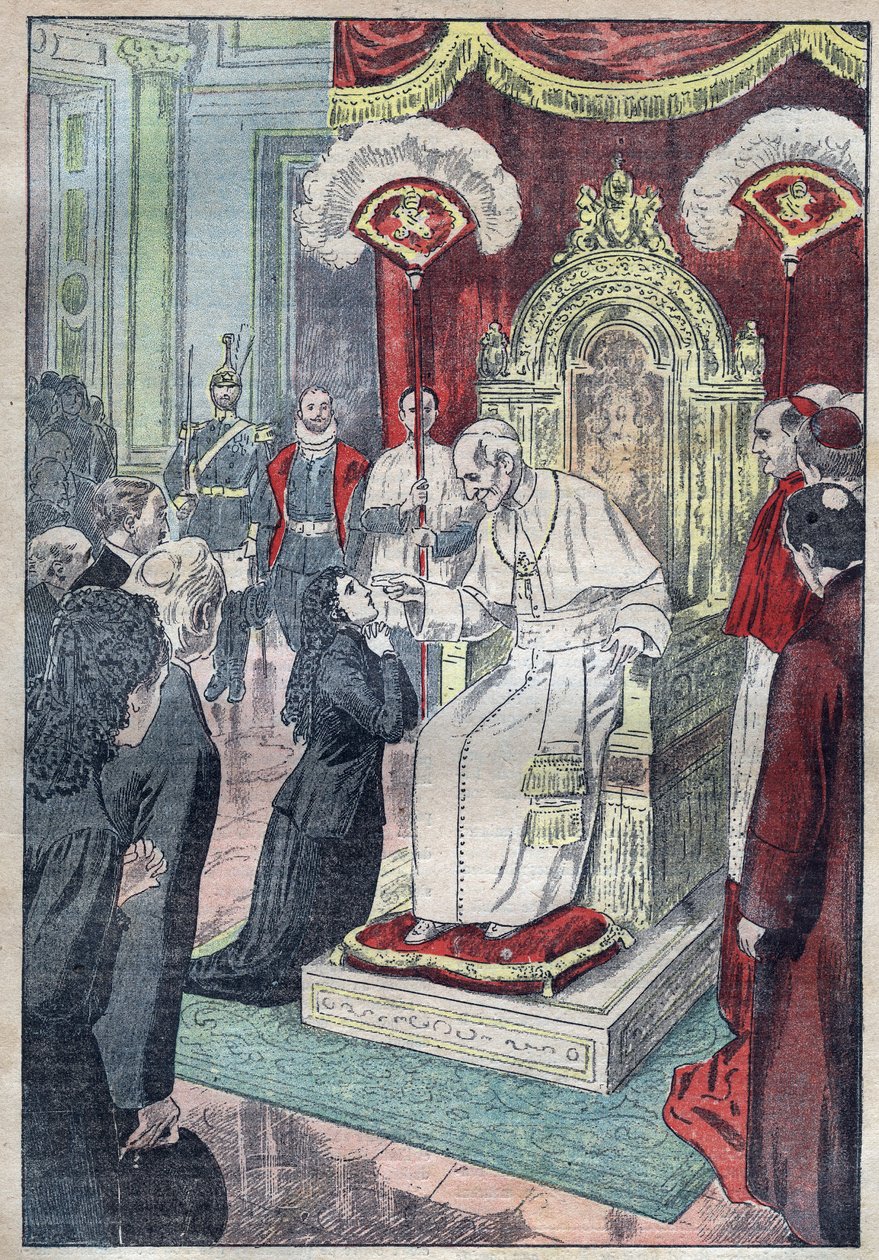 Pyhä Teresa Jeesus-lapsesta (tai Lisieux 1873-1897) oli vielä nuori tyttö paavi Leon XIII:n jaloissa. Hän pääsi Carmeliin 15-vuotiaana vuonna 1888 - esimerkki Damblaneista vuodelta 1923 tekijältä Eugene Damblans