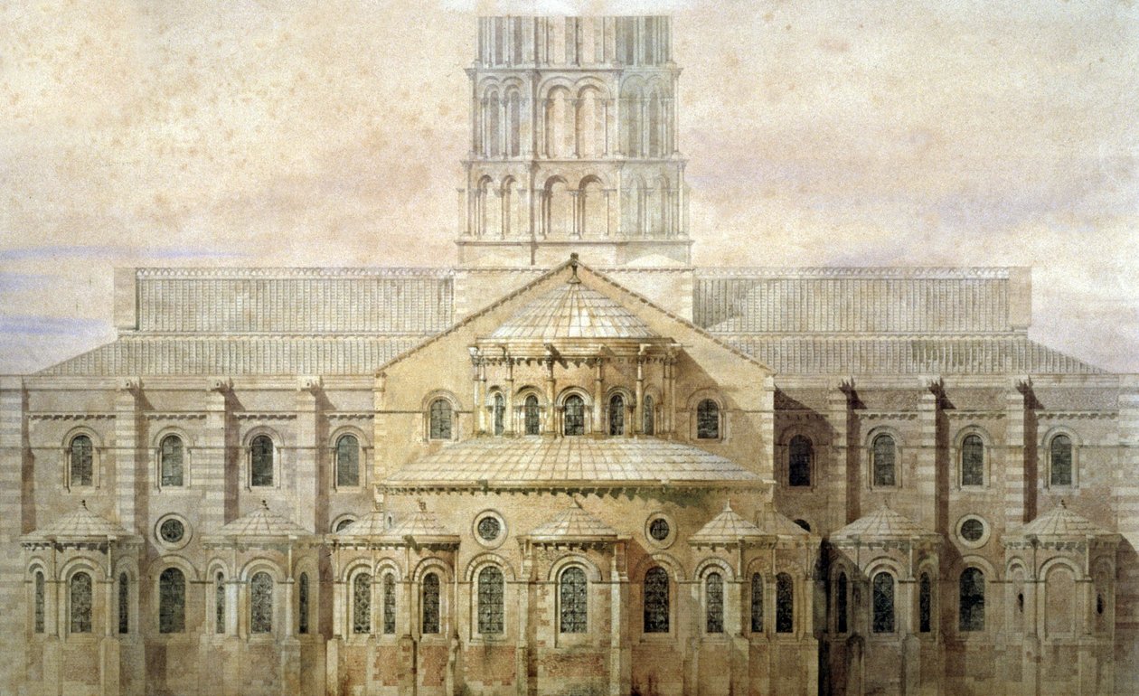 Saint Serninin basilika, apsis, Toulouse, noin 1845 (kuva). tekijältä Eugene Emmanuel (after) Viollet-le-Duc