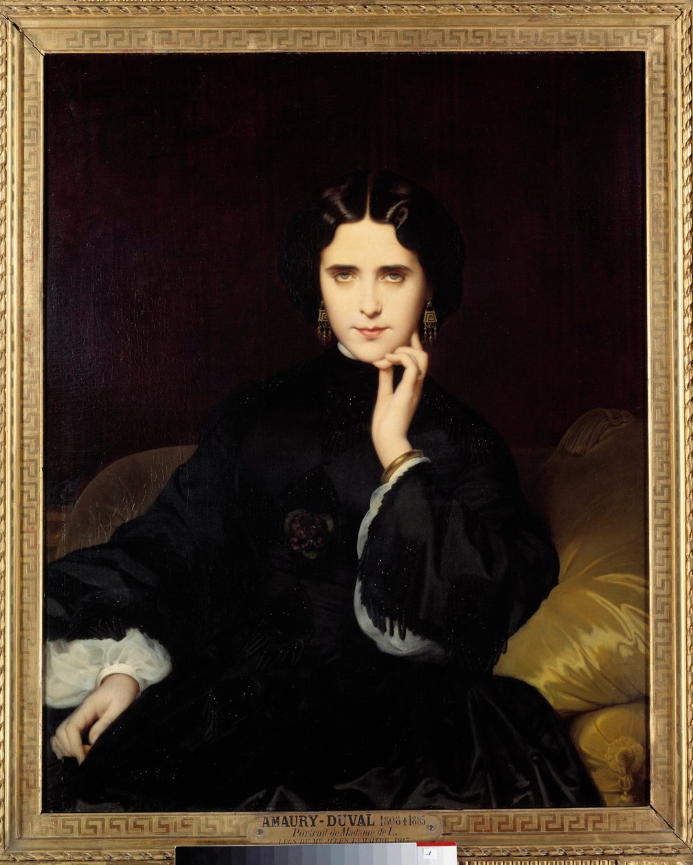 Madame de Loynesin muotokuva (1837-1908) Hän piti tärkeän kirjallisen ja poliittisen salongin. Eugene Amaury-Duvalin (1808-1885) maalaus 1862 su. 0,82x1m. Pariisi, Musee d