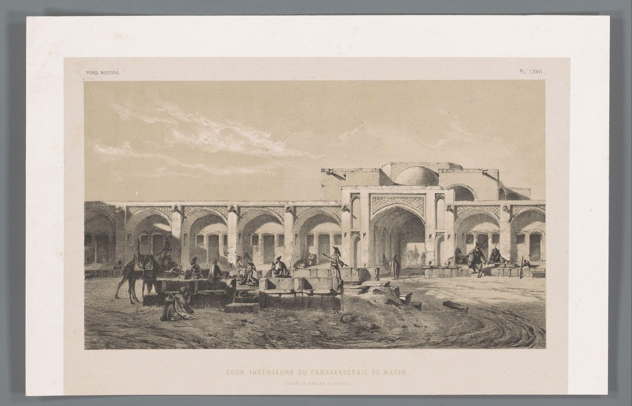 Mahyarin karavaansarain piha Cour interior du caravanserail de Mayar (route d