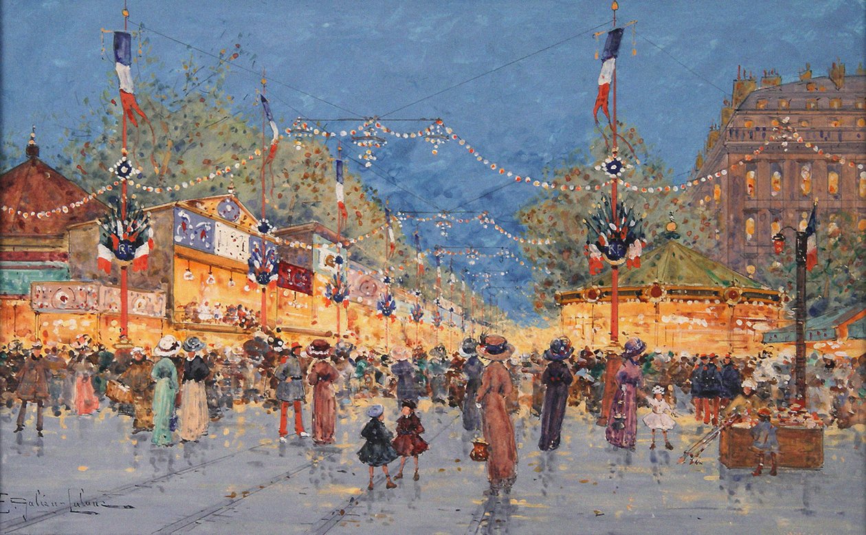 Piparkakkumessut. Kansakunnan aukio, n. 1930 tekijältä Eugene Galien Laloue