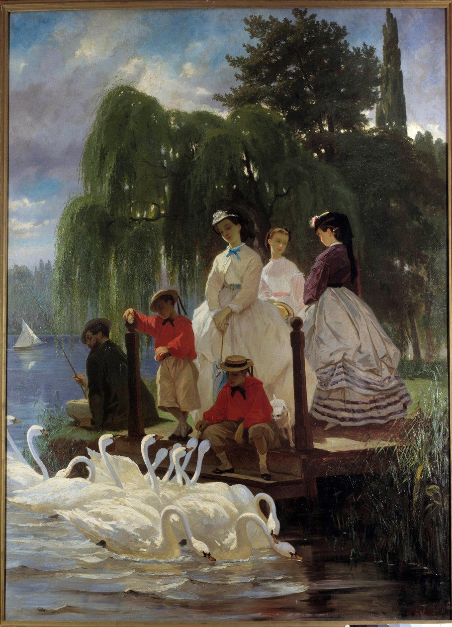 Le repas des swans Eugene Giraud