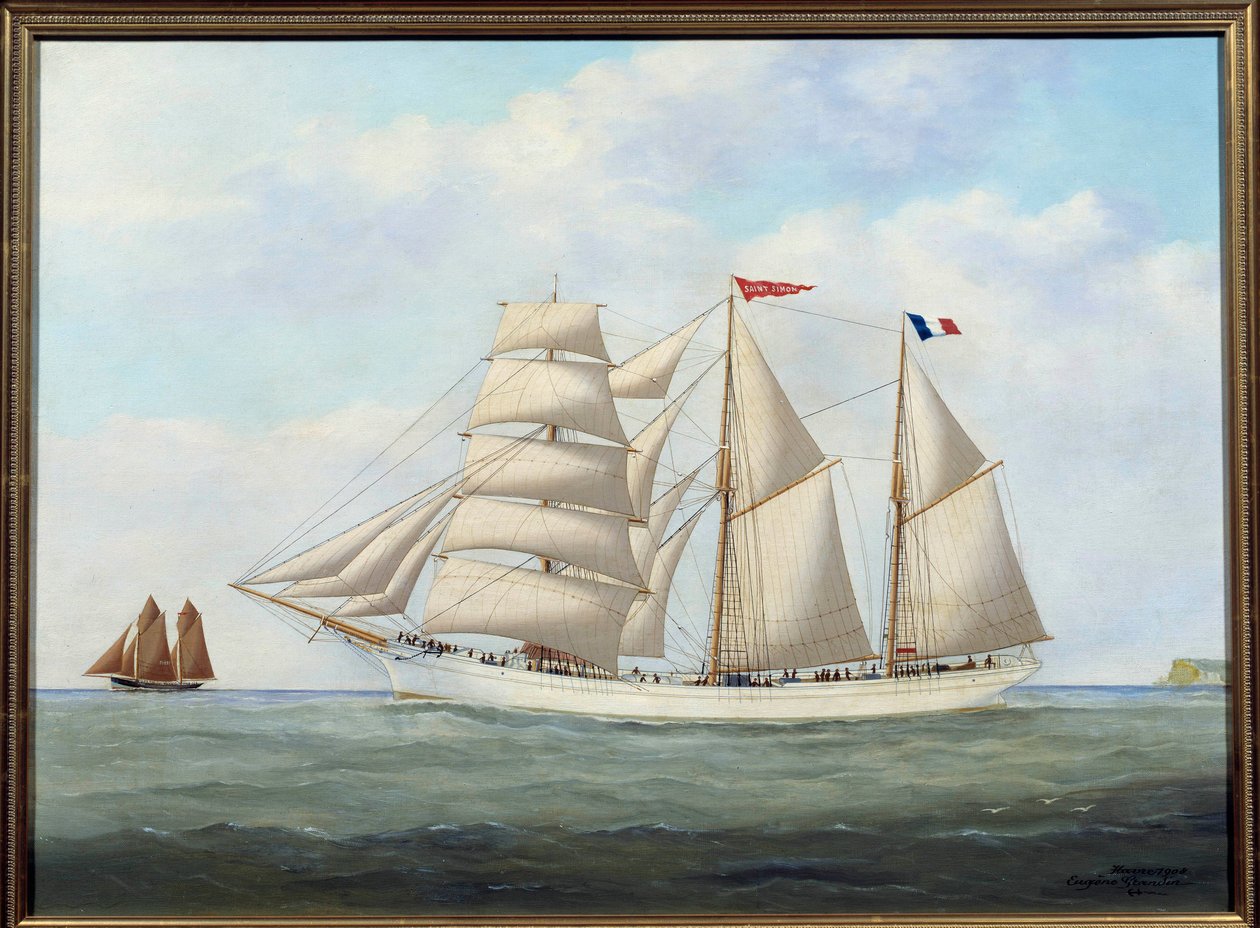 Le trois matats Saint Simon maalaus Eugene Margueritte-Grandin dit Eugene Grandin (1833-1916) 1908 Su. 0,6x0,8 m Fecamp, Newfoundlandin museo tekijältä Eugene Grandin