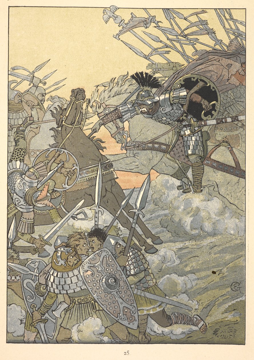 Taistelukohtaus. tekijältä Eugene Grasset