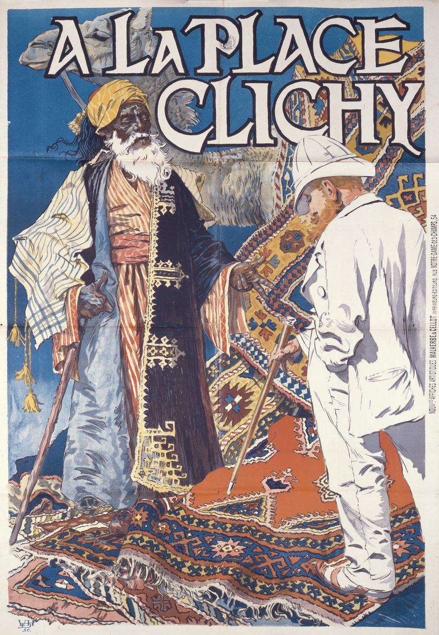 A la Place Clichy, n. 1891 (värilitografia paperille) tekijältä Eugene Grasset
