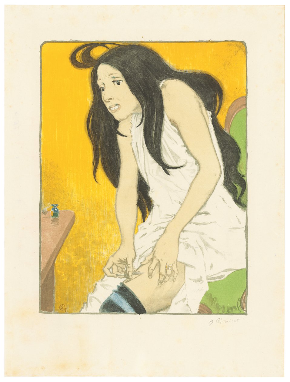 Morphinomane, lähde: L’Album d’Estampes Originales de la Galerie Vollard tekijältä Eugene Grasset