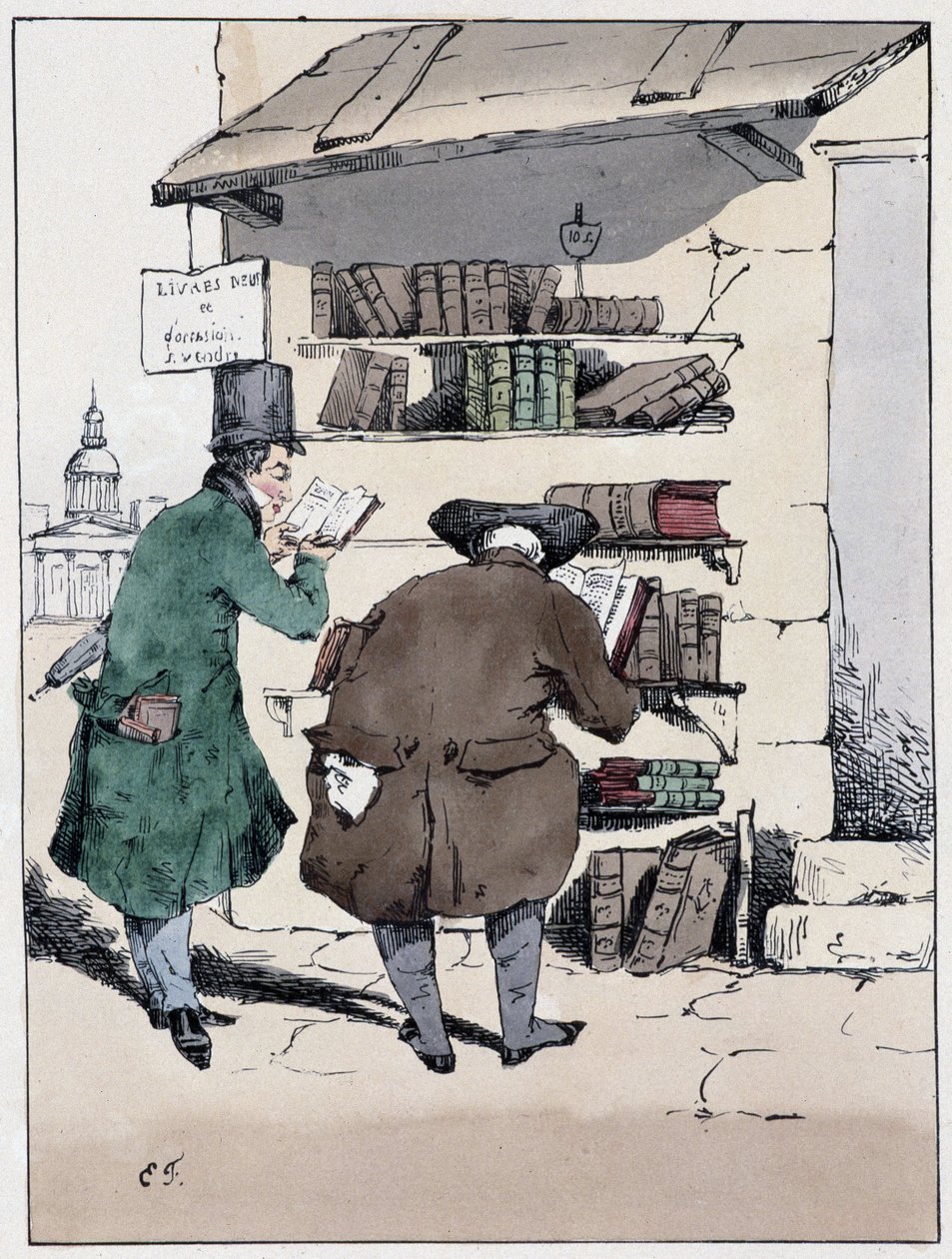 Kirjakauppa, rue de Sandstone Latinalaiskorttelissa - Eugène Forestin "" Souvenirs d