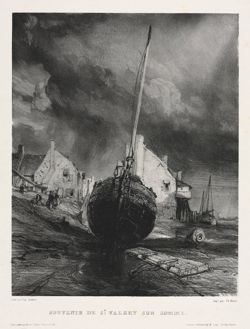Kuusi merijalkaväkeä: Pyhä Valéry sur Sommen matkamuisto, 1833. tekijältä Eugene Isabey