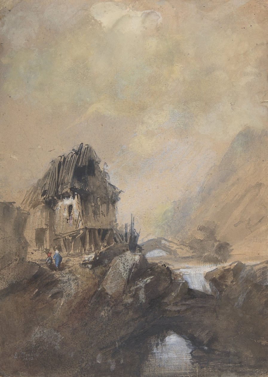Kylä Dieppessä, 1843. tekijältä Eugene Isabey