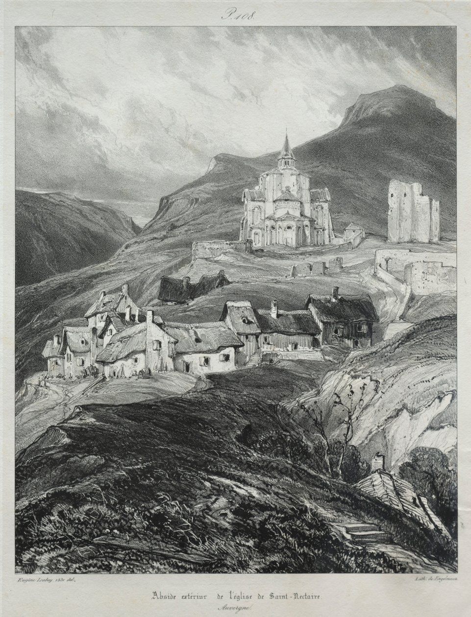 Kuvankauniita ja romanttisia matkoja muinaisessa Ranskassa, Auvergnessa..., 1831. tekijältä Eugene Isabey