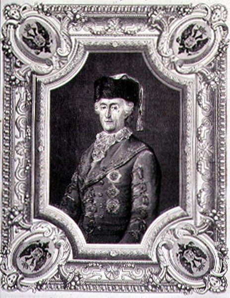 Muotokuva Katariina II Suuresta (1729-96) matkapuvussa, kaiverrus Stephane Pannemaker (1847-1930) (kaiverrus) tekijältä Eugene Joseph (after) Viollat