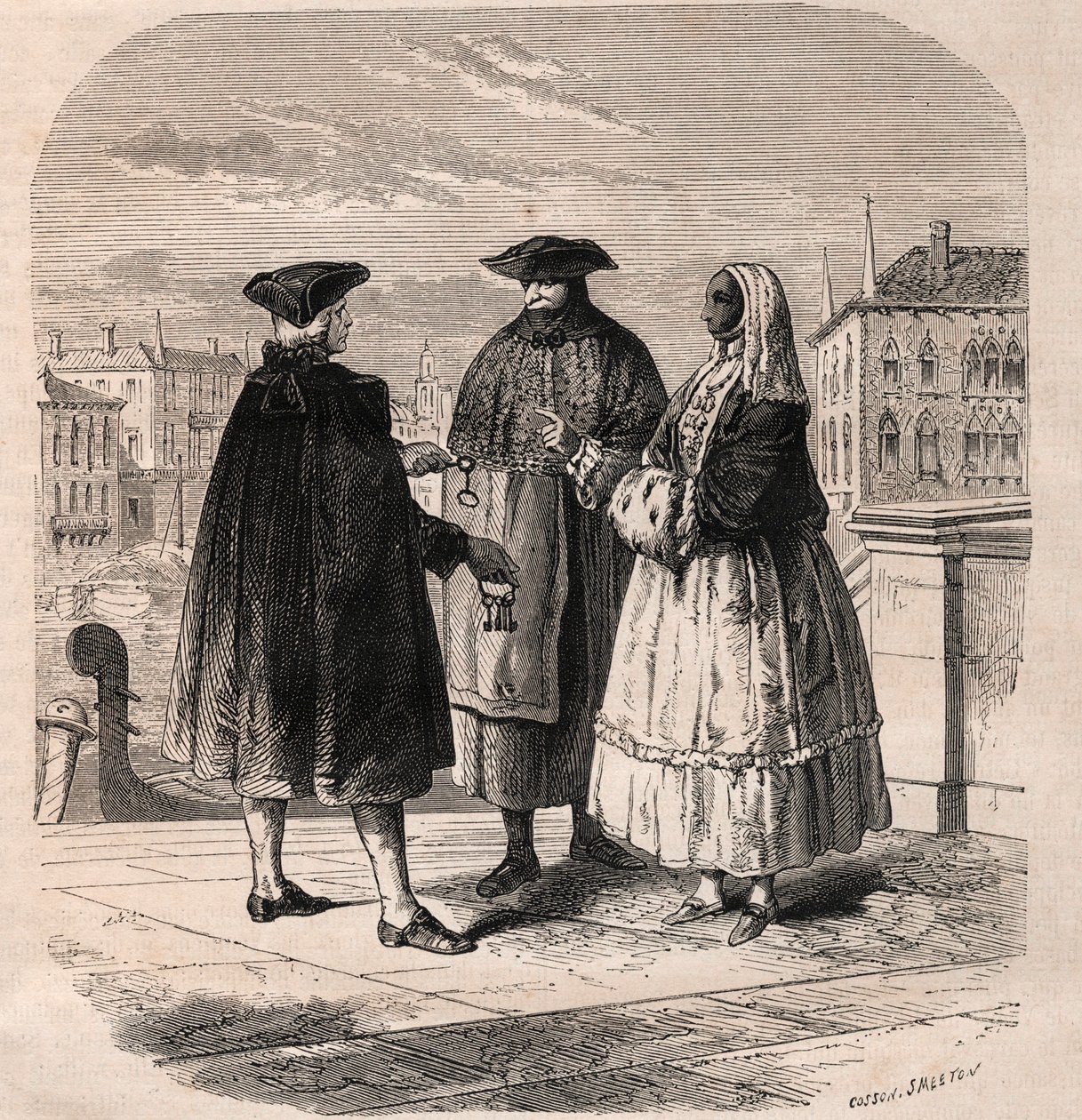 Venetsian teatterihuoneiden vuokraaja - Gaetano Zompinin (1700-1778) Viollatin piirustus - Venetsian vuodet tekijältä Eugene Joseph (after) Viollat