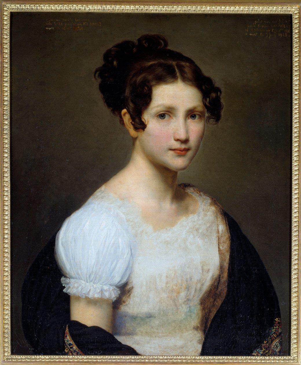 Eugenie Pamela Larivieren muotokuva, taidemaalari sisar (1804-1824). Eugene Larivieren (1801-1823) maalaus tekijältä Eugene Lariviere