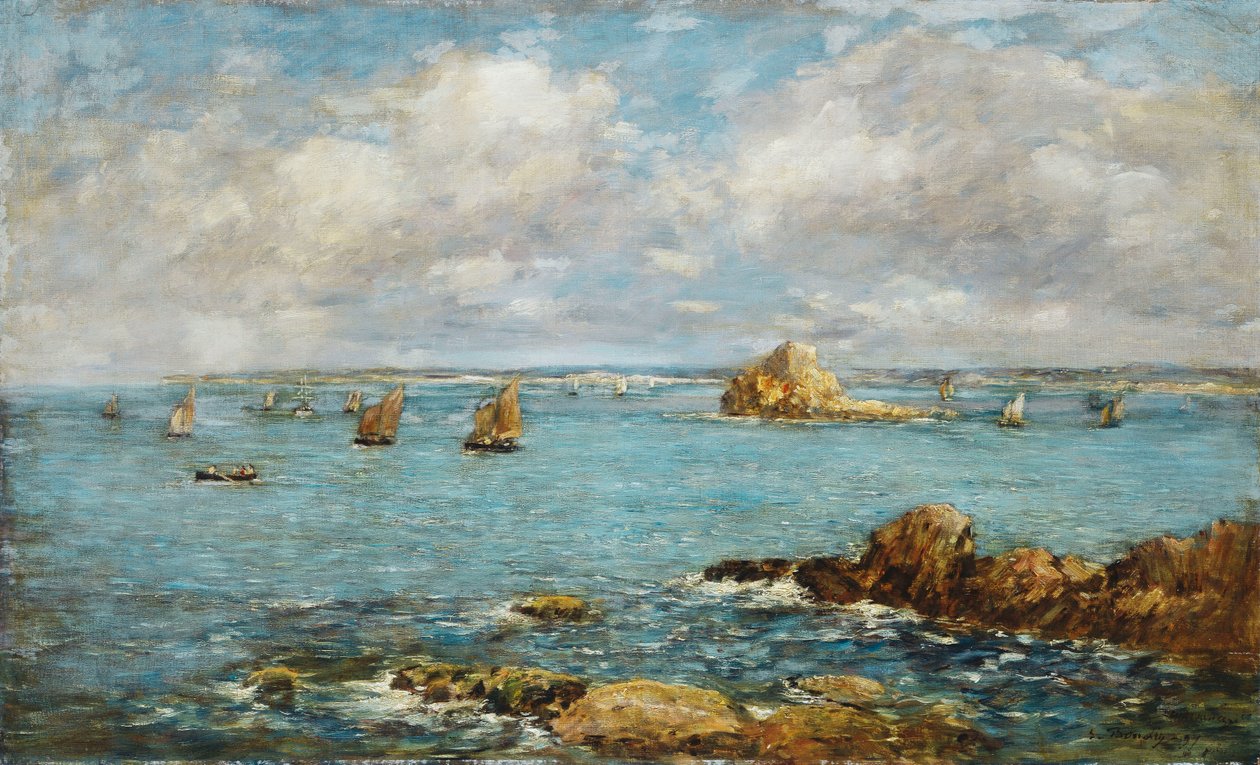 Douarnenezin lahti; Douarnenezin lahti, 1897 tekijältä Eugene Louis Boudin