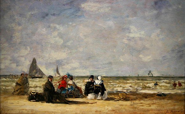 Rantakuvaus (öljy kankaalle) tekijältä Eugene Louis Boudin
