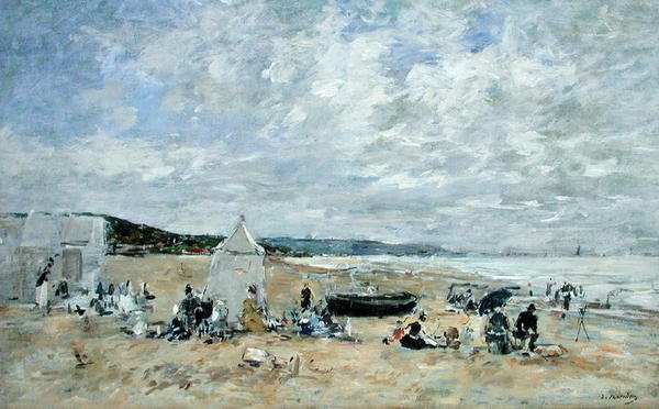 Rantakuvaus (öljy kankaalle) tekijältä Eugene Louis Boudin