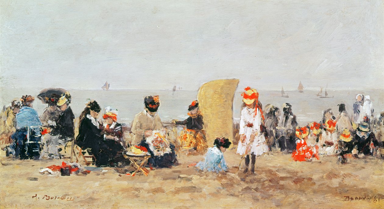 Rantakuvaus, Trouville, 1881 tekijältä Eugene Louis Boudin