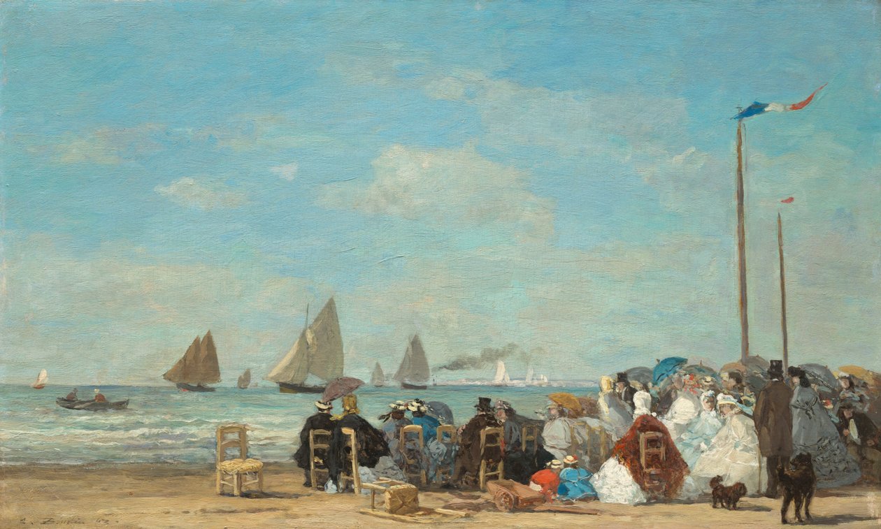 Rantakohtaus Trouvillessa, 1863. tekijältä Eugene Louis Boudin