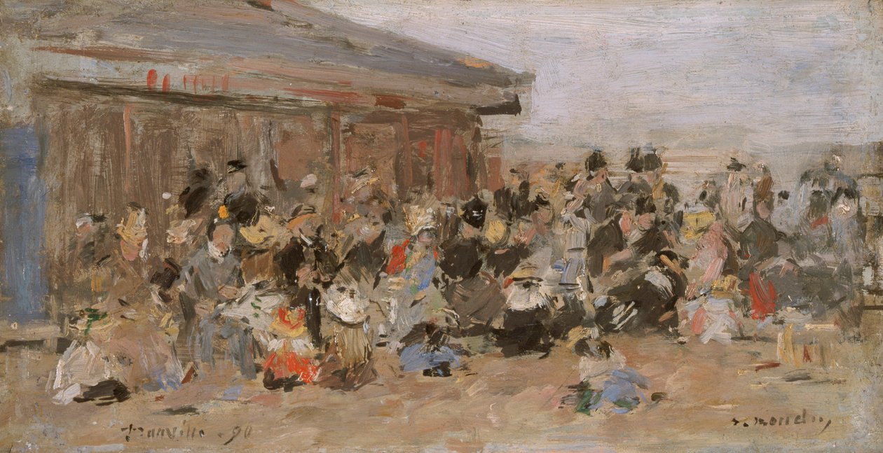 "Trouvillen ranta", 1890 tekijältä Eugene Louis Boudin