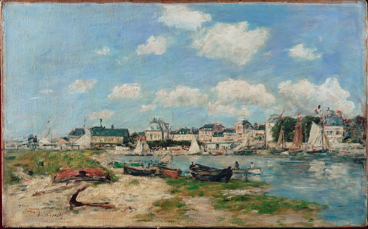 Trouvillen ranta, Ranska (öljy kankaalle) tekijältä Eugene Louis Boudin