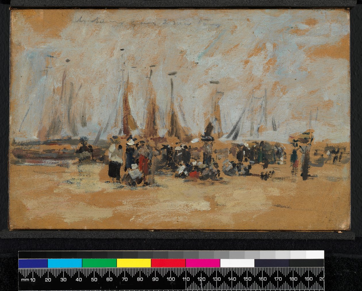 Rantakohtaus, mahdollisesti Harfleur, 1888-1895 tekijältä Eugene Louis Boudin