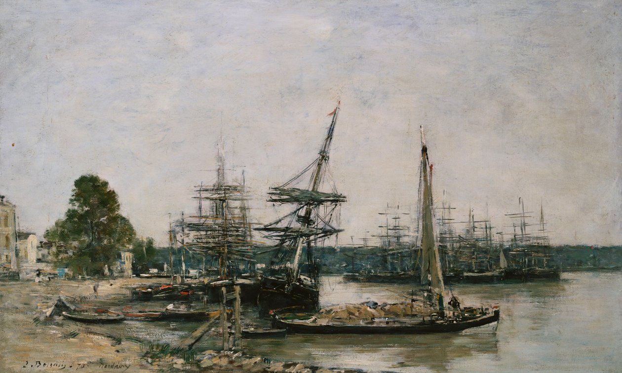 Venelaiturit Garonnessa, Bordeaux, 1876 tekijältä Eugene Louis Boudin