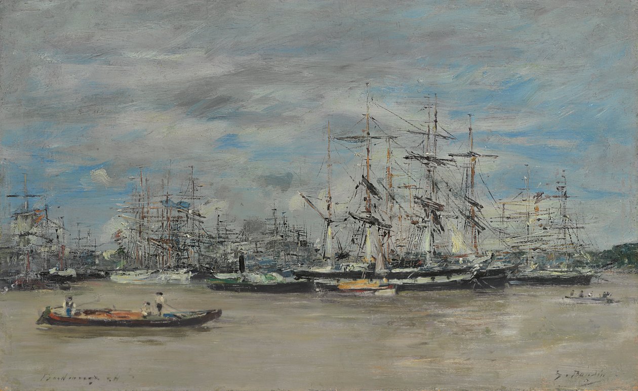 Bordeaux, satama, 1874 tekijältä Eugene Louis Boudin