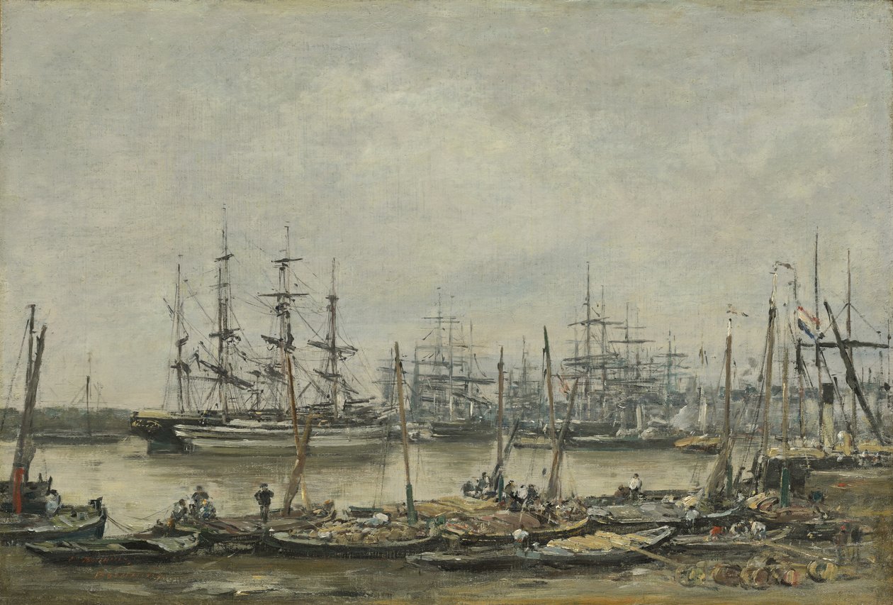 Bordeaux, laiturit, 1874 tekijältä Eugene Louis Boudin
