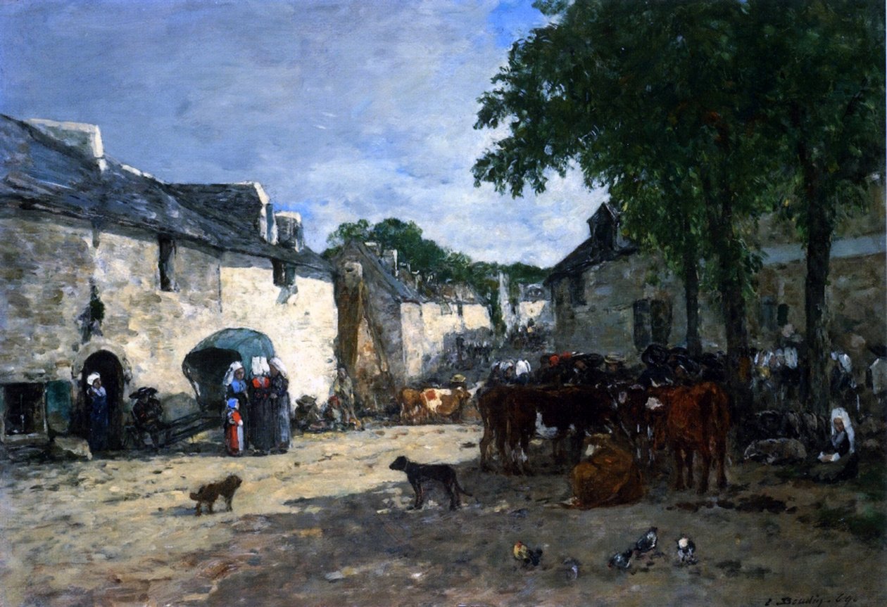 Nautamarkkinat Daoulasissa, Bretagnen tekijältä Eugene Louis Boudin