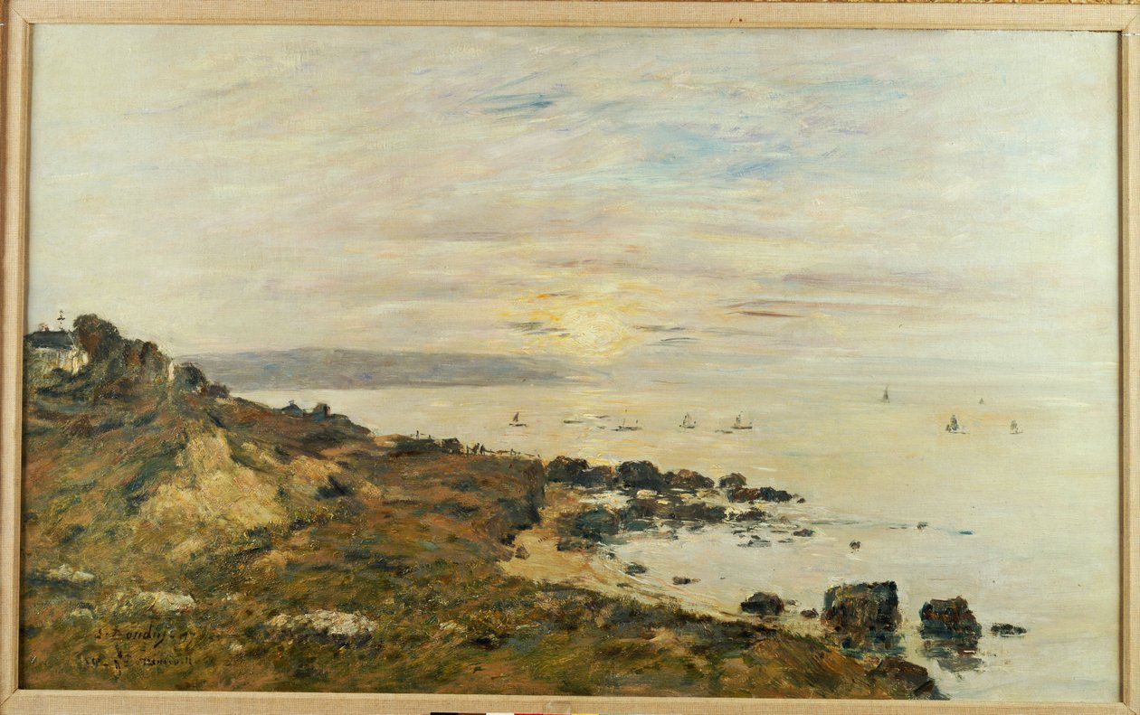 Cliffs at Benerville, Sunset, 1897 tekijältä Eugene Louis Boudin