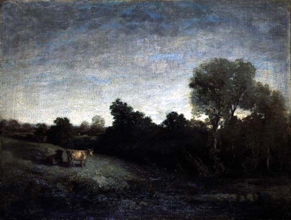 Lehmät niityllä, n. 1854 (öljy kankaalle) tekijältä Eugene Louis Boudin