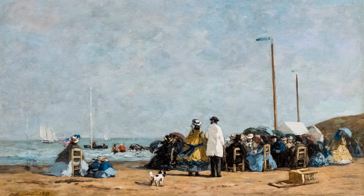 Krinoliinit rannalla tekijältä Eugene Louis Boudin