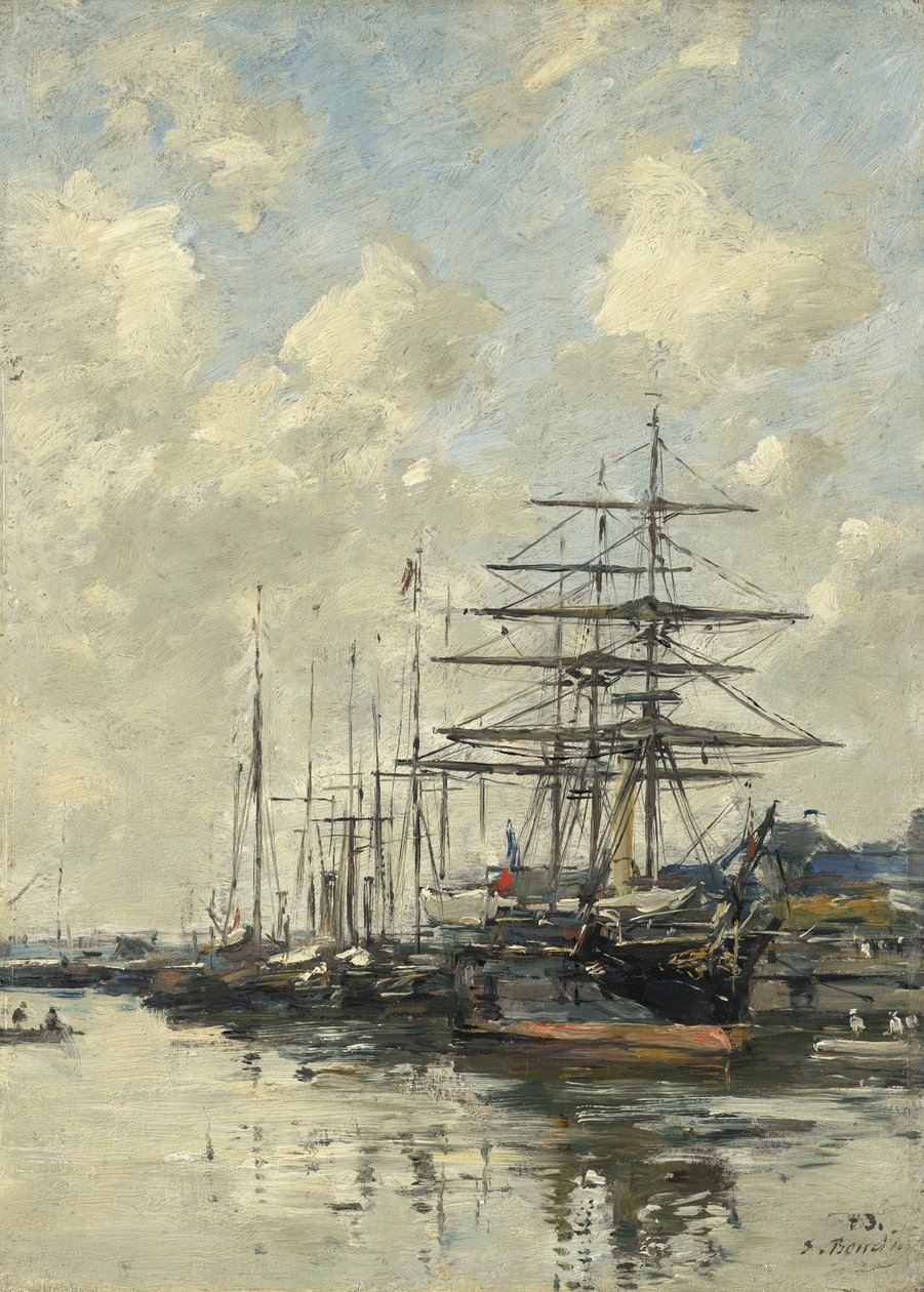 Deauville, veneallas, 1887 tekijältä Eugene Louis Boudin