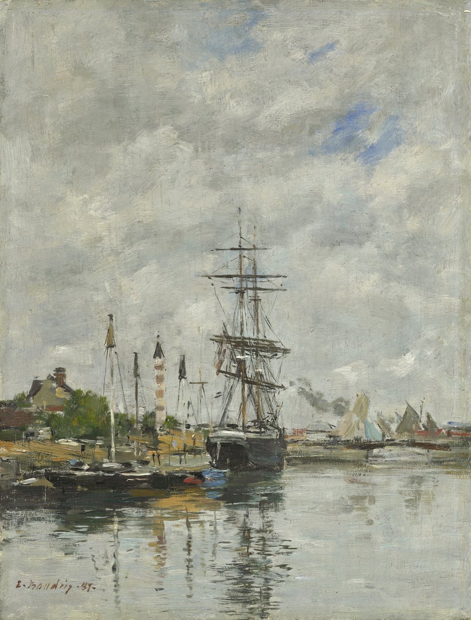 Deauville, veneallas, 1887 tekijältä Eugene Louis Boudin