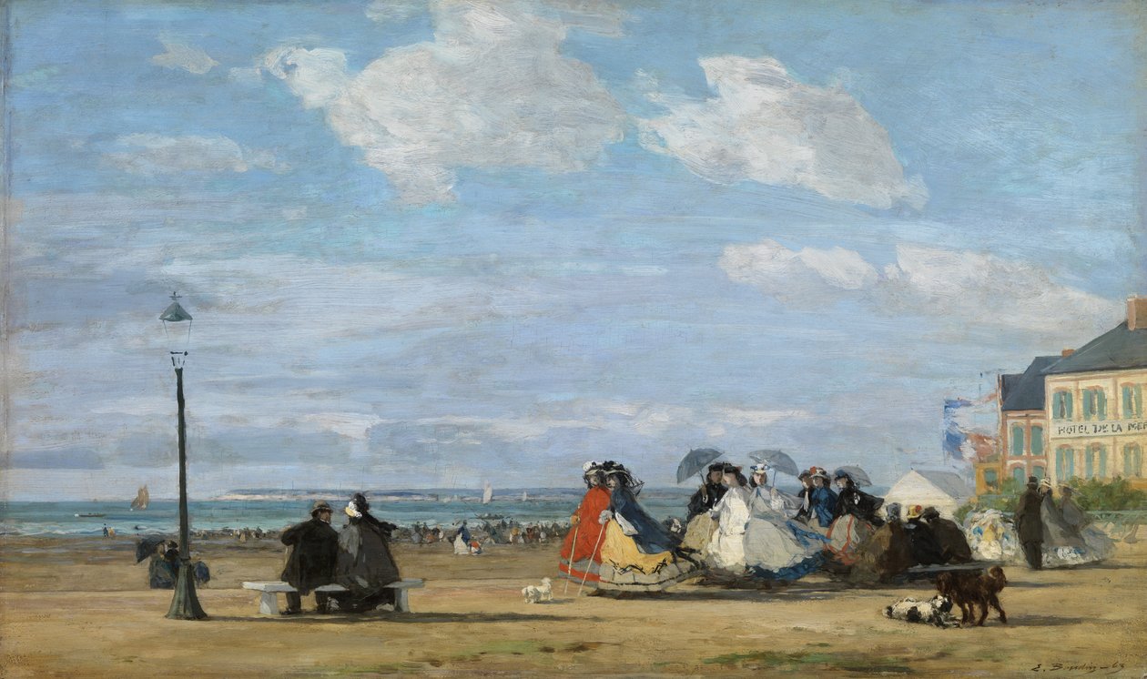 Keisarinna Eugenie (1826-1920) Trouvillessa tekijältä Eugene Louis Boudin