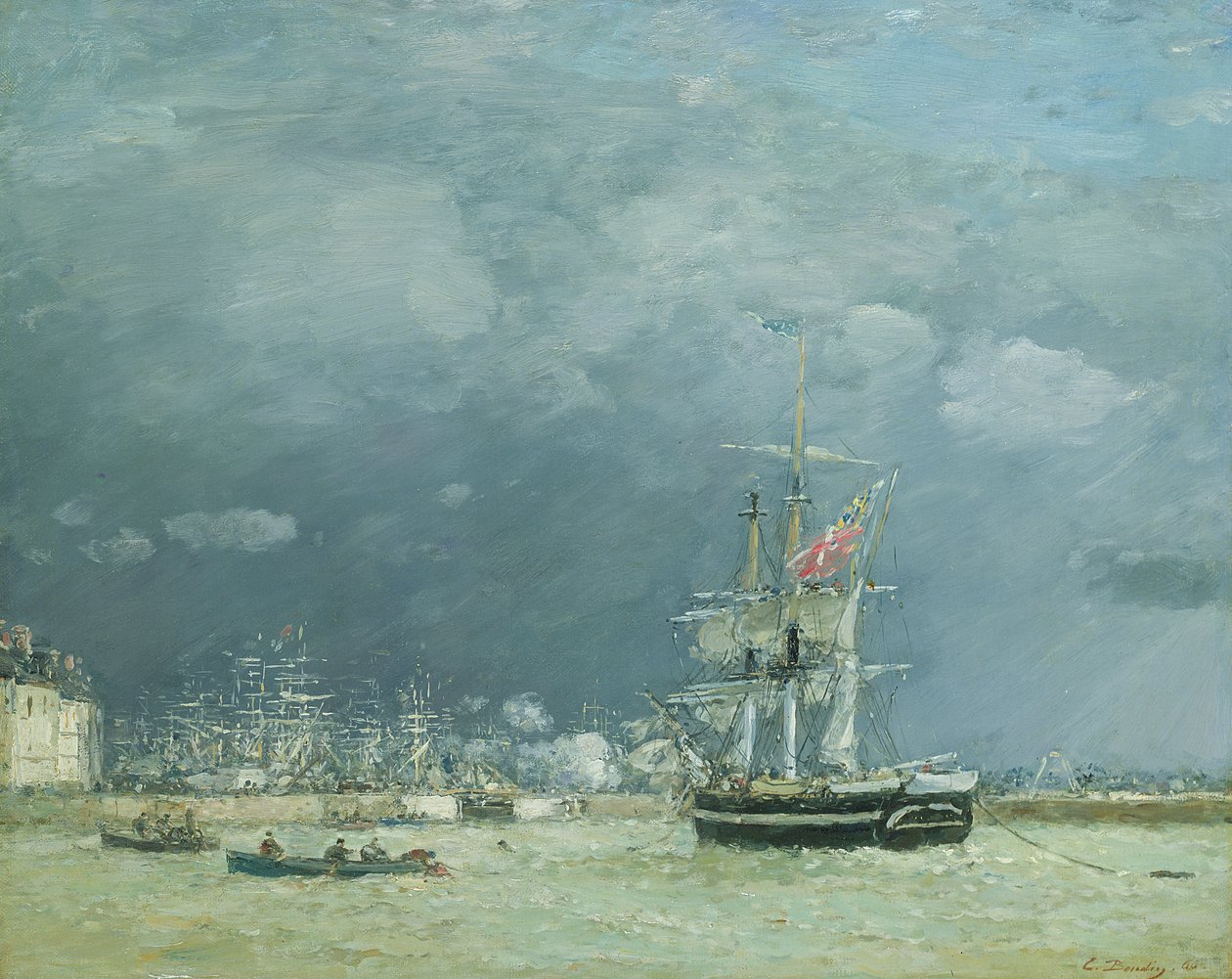 Ilta, Le Havre, 1866 tekijältä Eugene Louis Boudin