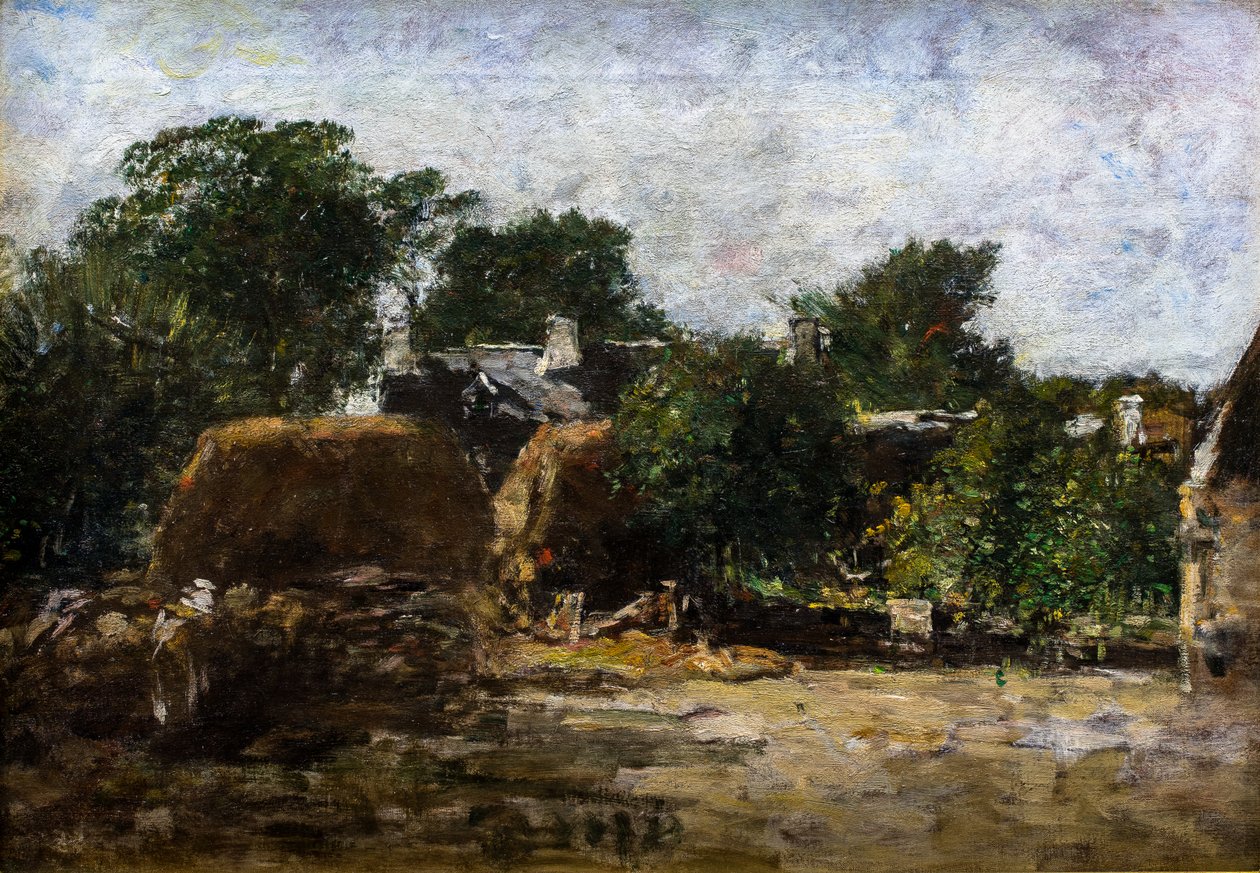 Maatilan piha tekijältä Eugene Louis Boudin