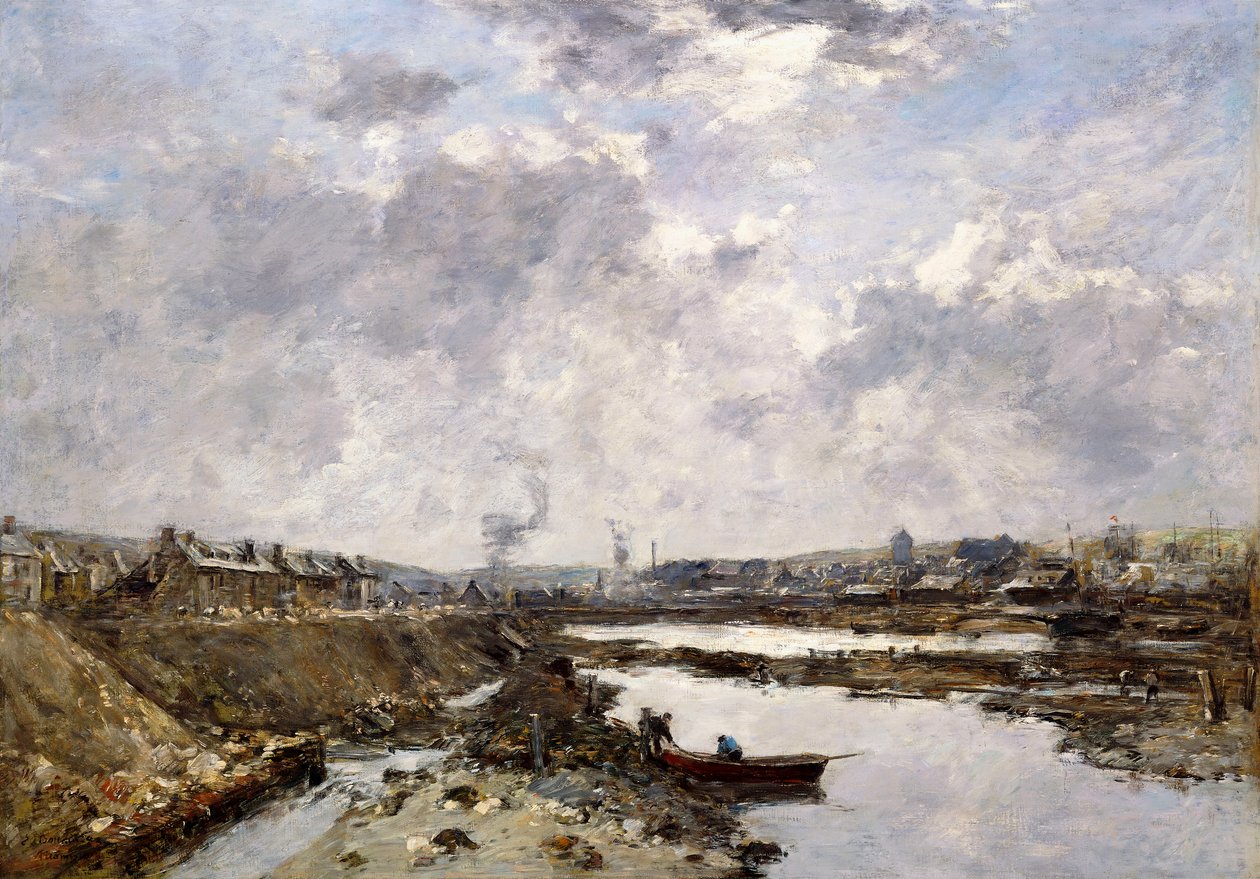 Fecamp, rakenteilla oleva sisäsatama, 1883 tekijältä Eugene Louis Boudin