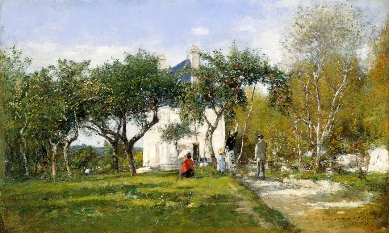 Fervaques, Monsieur Jacquetten puutarha ja talo, 1877 tekijältä Eugene Louis Boudin