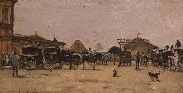 Place de la Gare Deauvillessa tekijältä Eugene Louis Boudin