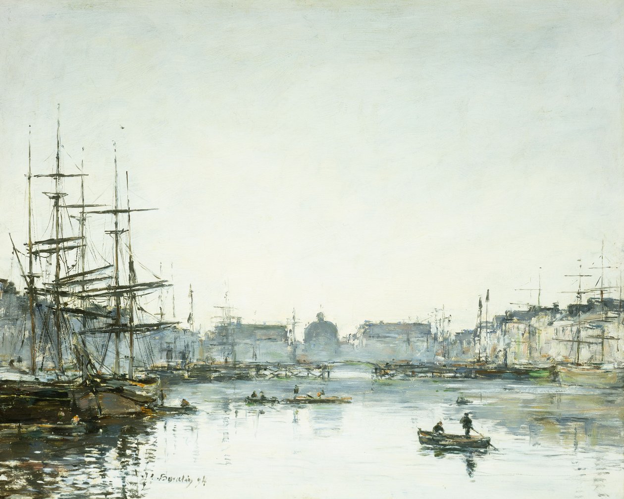 Le Havre, kauppa-allas, 1894 tekijältä Eugene Louis Boudin