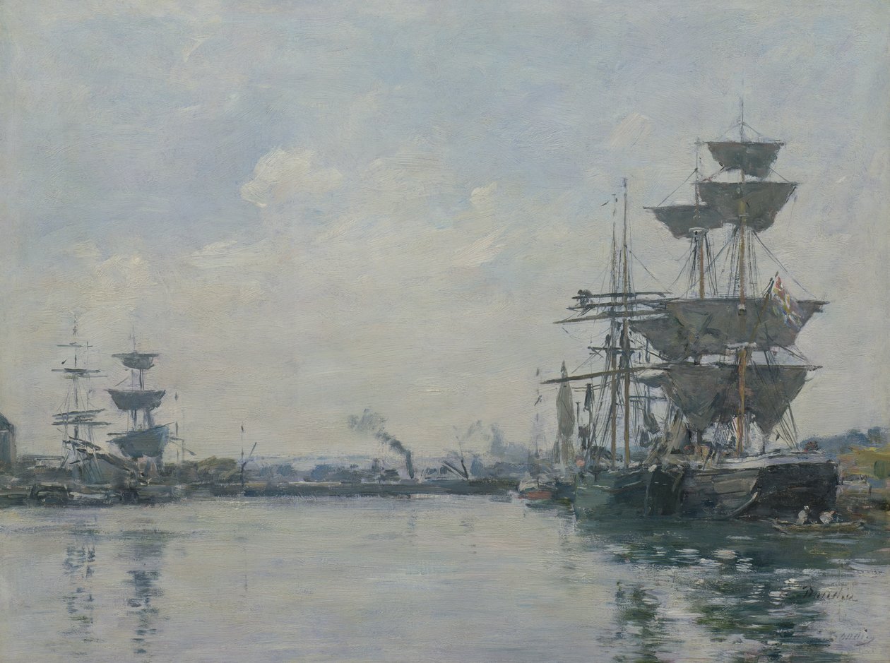 Le Havre, laivat altaassa tekijältä Eugene Louis Boudin