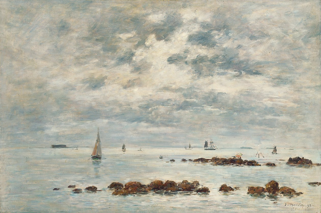 Laskuvesi, Saint Vaast la Hougue, 1892 tekijältä Eugene Louis Boudin