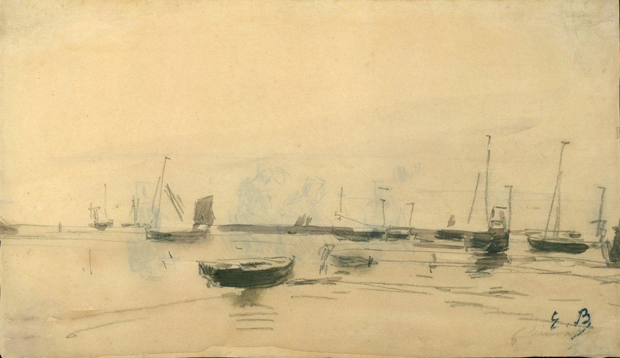 Marine Scene recto, 1870-85. tekijältä Eugene Louis Boudin