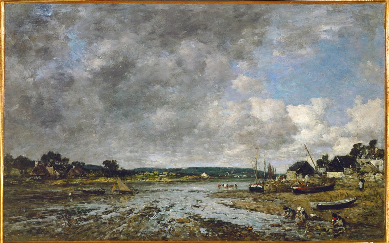 Normanin pesijättäret rannalla tekijältä Eugene Louis Boudin